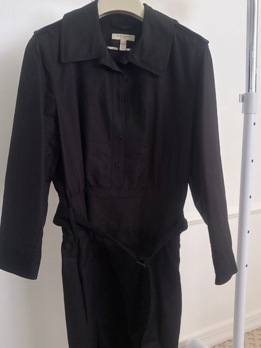 NWOT Burberry London Black Belted Shirtdress - Size USA 6